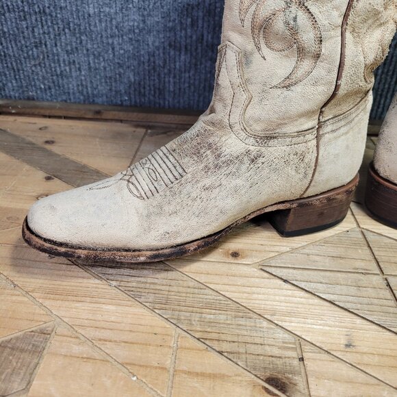 Shyanne Distressed Boots Women's 9.5 Brown Leather Western Cowgirl Snip Toe - Picture 8 of 16